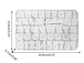 Molde silicona letras forma de botones 